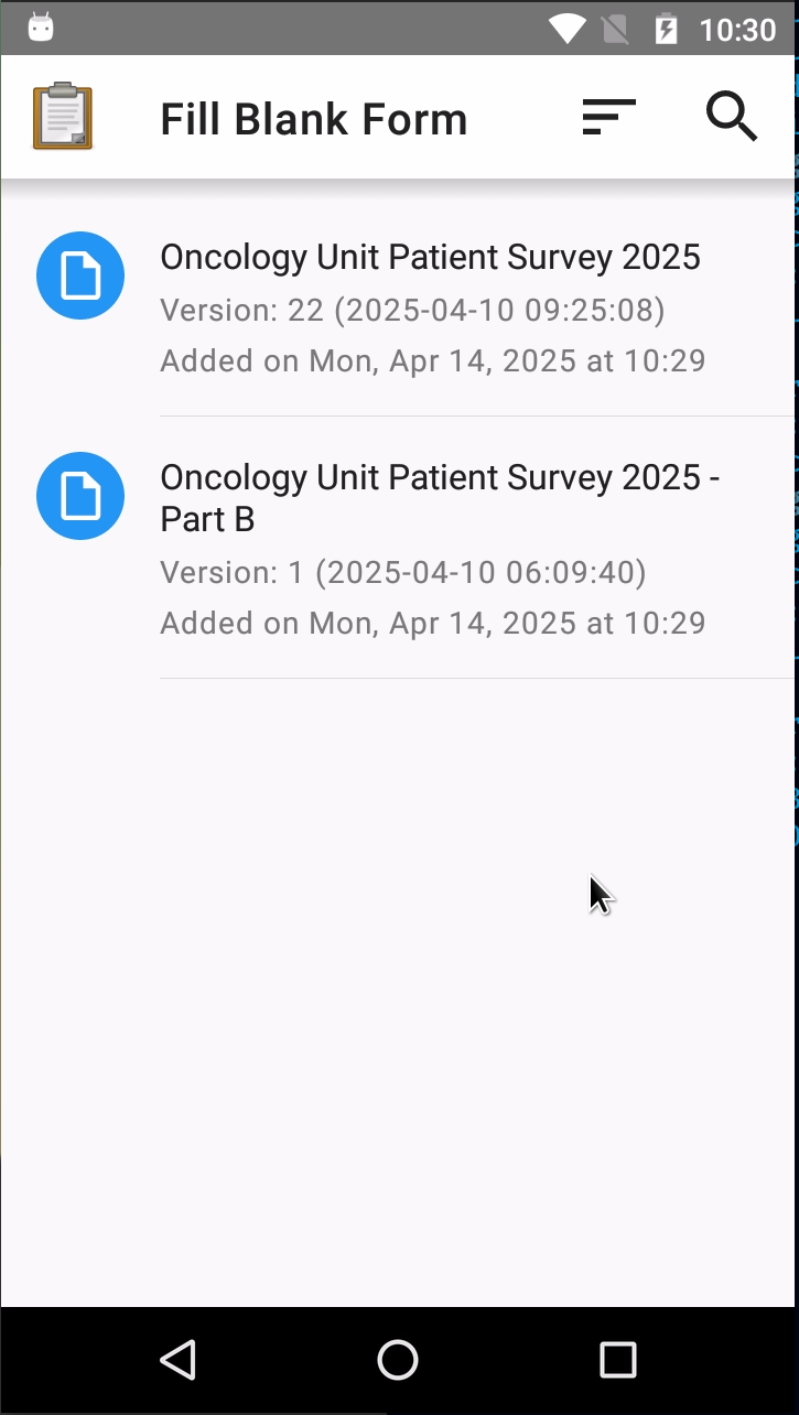 Select blank form to fill