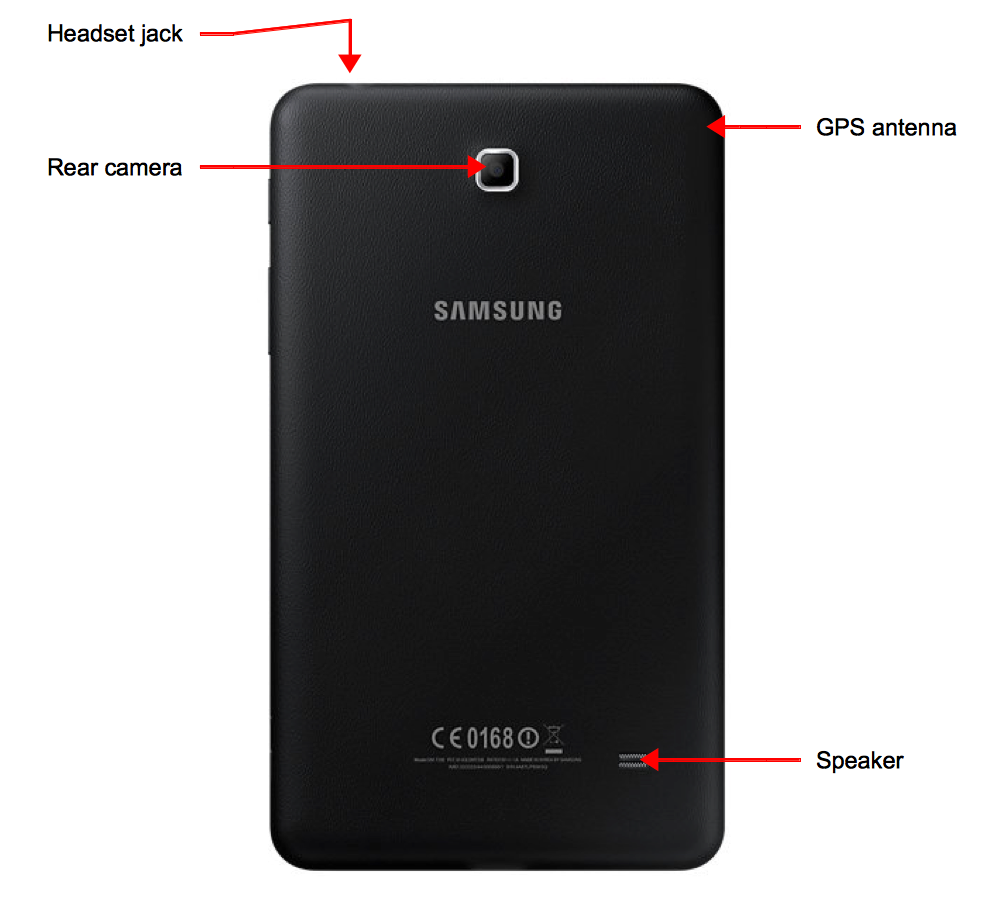 Back layout of Samsung SM-T230